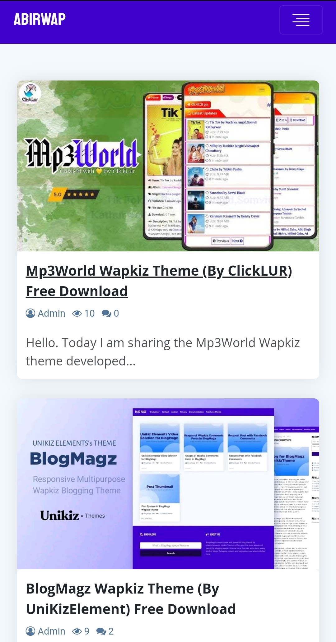 Make Blog Website In Wapkiz With Responsive Theme