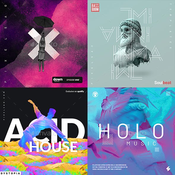 music albumcover templates bundle78 preview