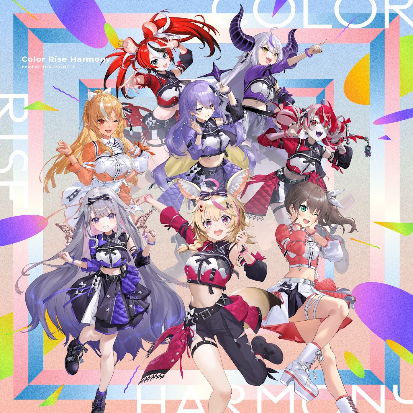 Hakos Baelz, La+ Darknesss, Shiranui Flare, Moona Hoshinova, Kureiji Ollie, Koseki Bijou, Omaru Polka, Natsuiro Matsuri - Color Rise Harmony [Theme Song hololive IDOL PROJECT] Mp3